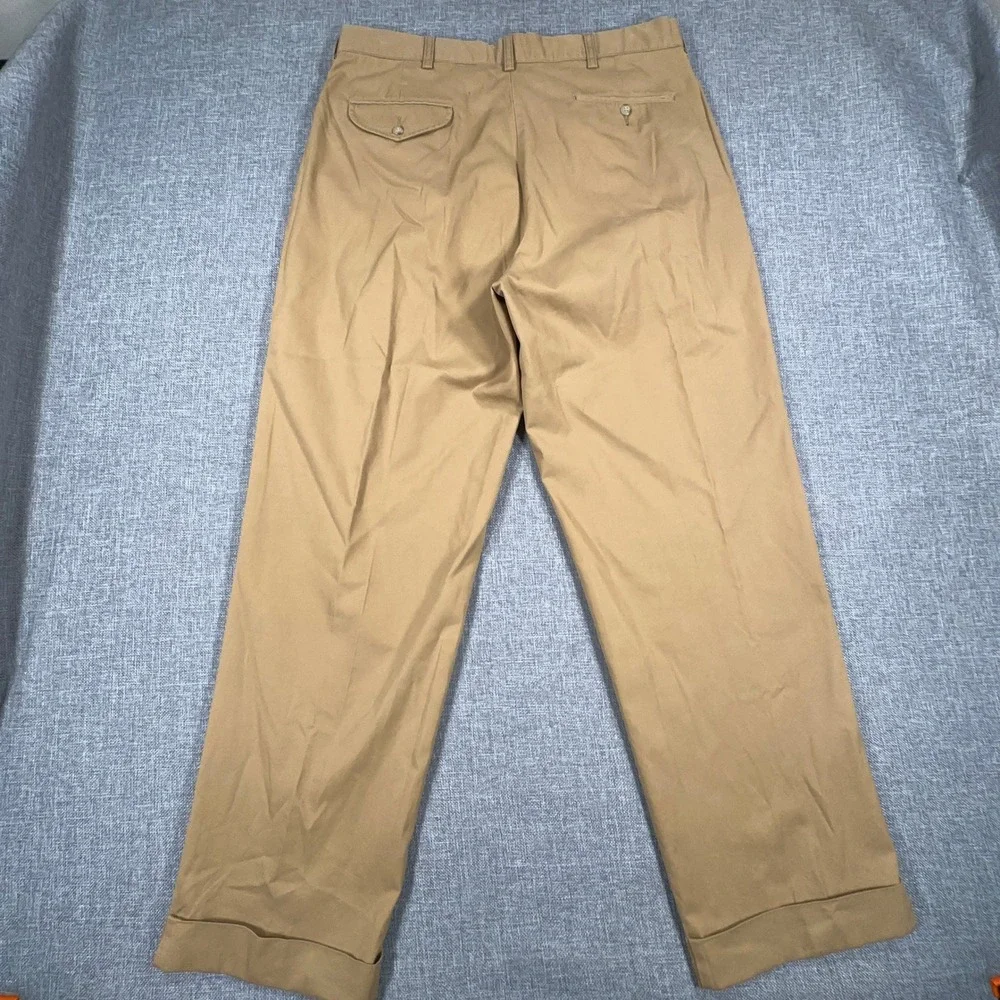 Polo Ralph Lauren Hammond Pant Mens 36x30 (Fits 35x29) Tan Double Pleated Cuffed